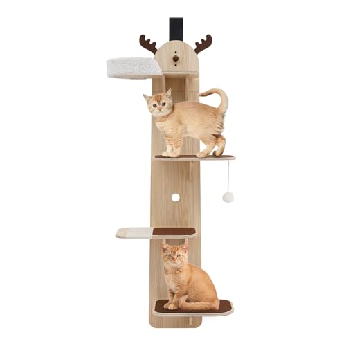 Árbol para Gatos de Puerta 4 Niveles Madera y Hierro miniatura 1