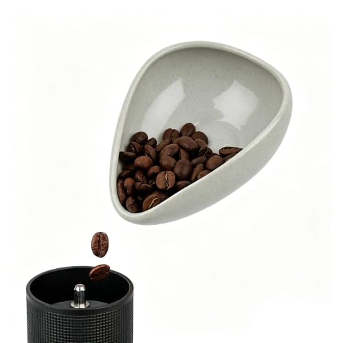 Image of watchget Ceramic Coffee Dosing Cup & Tea Storage Tray, Gray | Single Dose Measuring Container for Coffee Beans & Loose Leaf Tea Dosing Vessel; Hold 20-25g Coffee Beans