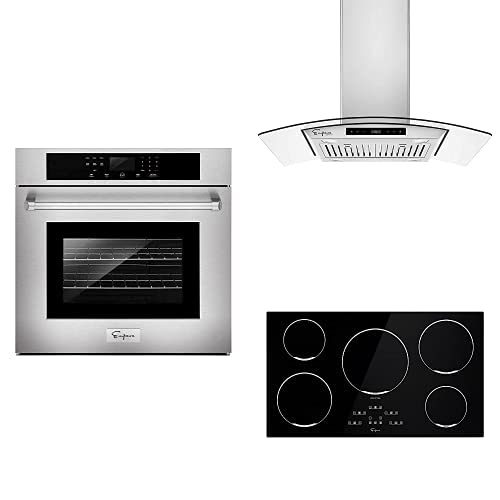 Empava 36" Induction Stove Cooktop and Island Range Hood with 30