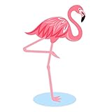 Applicable Pun Cartoon Pink Flamingo in Pond - Vinyl Decal for Outdoor Use on Cars, ATV, Boats, Windows and More - Color 4 inch