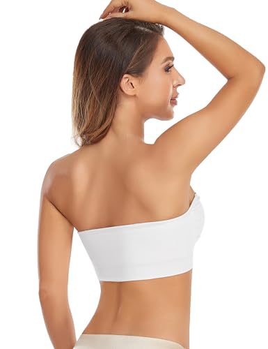 Image of Lusait Strapless Bra for Women Non-Slip Silicone Padded Bandeau Bra Wireless Tube Top Bralette