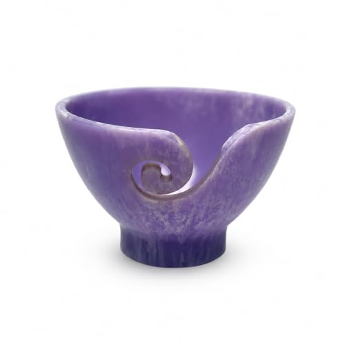 Image of Handcrafted Resin Yarn Bowl, Knitting Resin Storage Bowl, Crochet Kit Organizer. (Lavender Bloom)