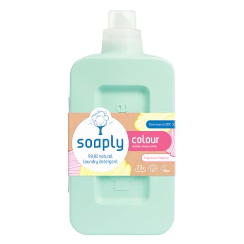 Soaply - Liquid Laundry Detergent, Colour - Magnificent Magnolia Scent - 99.8% Natural Ingredients, Makes Colours Shine even at 20°c - Made with Natural Soap - 1000ml