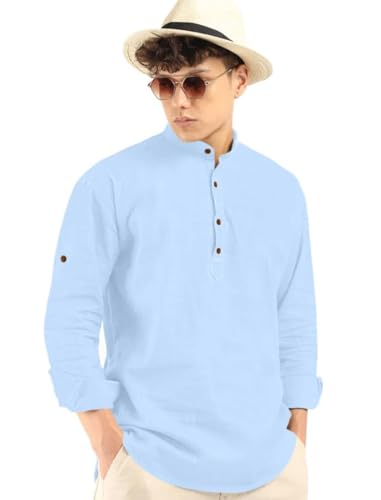 Image of ROYALSCOUT Men's Cotton Blend Full Sleeve Kurta Shirts Pack of 1 Designed for Festive Moments, Cultural Functions, or Casual Gatherings