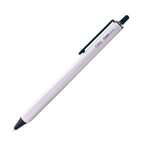 Image of OHTO GS02 White Roller Gel Pen - Metal Design with Aluminum Barrel, 0.5mm Black Ink Fine Point, Quick-Dry Ceramic Ink, Smudge-Free Writing, Perfect for Office, Journaling and Gifts. AP-Certified Japan
