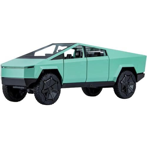 Image of DEUSON ECOM 1:24 Scale Cyber Truck Toy Car for Kids Die Cast Metal Model Cars with Light Sound Pull Back and Openable Door Car Toy