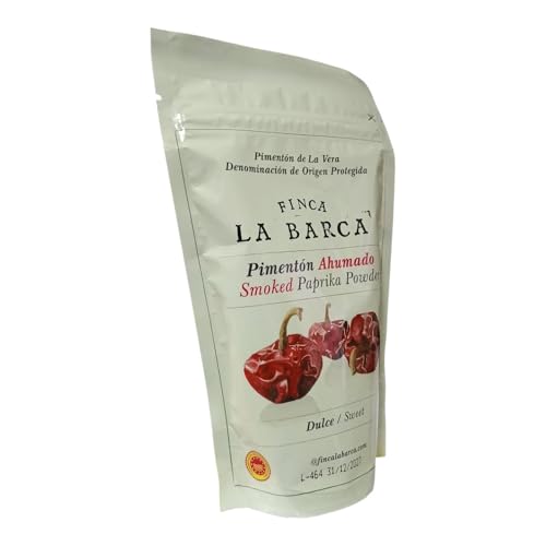 Pimentón Ahumado Finca La Barca DOP La Vera 150g - Especia Gourmet con Denominación Origen Protegida, Secado Tradicional con Leña de Roble y Encina 15 Días, Color Rojo Intenso