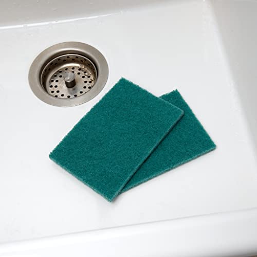 50-Pack Heavy Duty Green Scouring Pads 4x6 Inch | Reusable Non-Scratch Scrub Pads for Kitchen, Dishes, Pots, Pans, Grills & Household Cleaning | Multipurpose Scrubbers for Tough Stains
