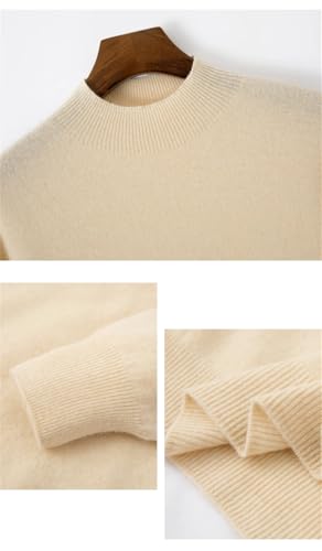 Mens 100 Percent Merino Wool Knitted Sweater Pullover Business Casual Mock Neck Long Sleeve Sweater3