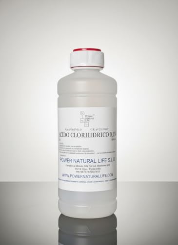 Ácido Clorhídrico 0,1 N Power Natural Life | HCl 0.1 Normal | Para Titulaciones, Análisis Químico, Ajuste pH | Envase HDPE con Tapa Seguridad | Uso Industrial
