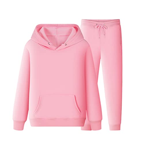 Survêtement à capuche rose Kiioouu XXXL ensemble en polaire