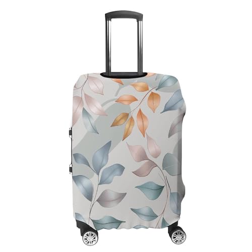 Different Leaf Patterns Elastic Luggage Cover Suitcase Protector for 19-32 Inch Suitcases | Universal Stretchable Travel Bag Cover | Anti-Scratch, Washable with Zipper Closure L4