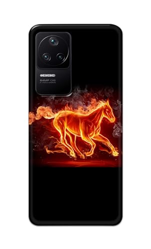 Image of PRINTFIDAA Printed Hard Back Cover Case for Mi Poco F4 5G Back Cover (Fiery Horse) -112