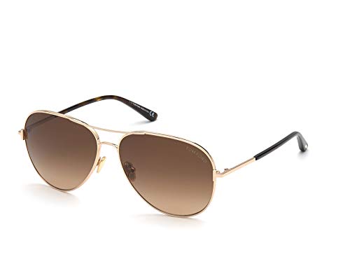 Image of Tom Ford CLARK FT 0823 Shiny Rose Gold /Brown Shaded 59 /14 /140 unisex Sunglasses