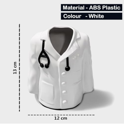 Image of ncgifts Personalized Doctor Coat Pen Stand � Engraved with Name | White | Gift for Doctors, Medical Students, Graduation & Special Occasions
