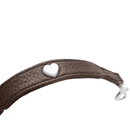 Hunter Verstellbare Hundeführleine Round & Soft Love, Farbe: braun, weiches Rindnappaleder, rundgelegt, 3-fache Verstellmöglichkeit, eingenähtes Herz, Handarbeit, Made in Germany, Größe: 6/200
