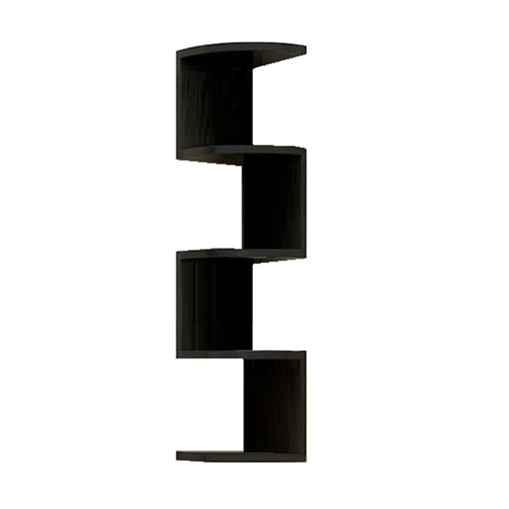 Ruaen Wall Mounted Corner Storage Rack Classic Wall Rack 5 Layers Semicircular Partitions for Bookshelf Storage Decoration A