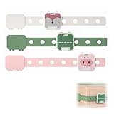 GJKLO 6 Stück Kindersicherung schrank, Schranksicherung baby, Multifunktionale Aufschließ, 22,5 x 4,3 cm, Kein Bohren erforderlich, Für Schrank, Schublade und mehr (Grün, Weiß, Rosa)