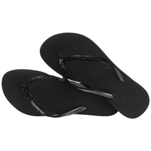 Flip-flop Havaianas Slim Glitter II Negru/Gri închis 35/36 Brazilia (SUA Bărbați 4/5, Femei 5/6) M