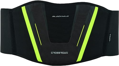 BLACKWILD - Cintura renale per moto, da uomo e da donna, colore: nero e giallo, efficace stabilizzazione dei reni, supporto lombare