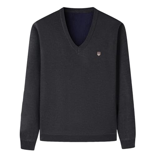 Mens V Neck Winter Warm Sweaters Long Sleeve Chunky Knit Tops Trendy Comfort Pullover Sweaters Casual Basic Clothes