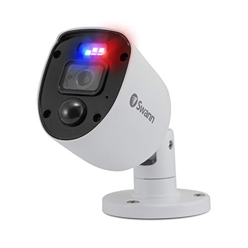 Image of Swann Security outdoor 1080p Full HD Flashing Lights Bullet Analogue CCTV Camera - 2 Pack, White, Motion Only