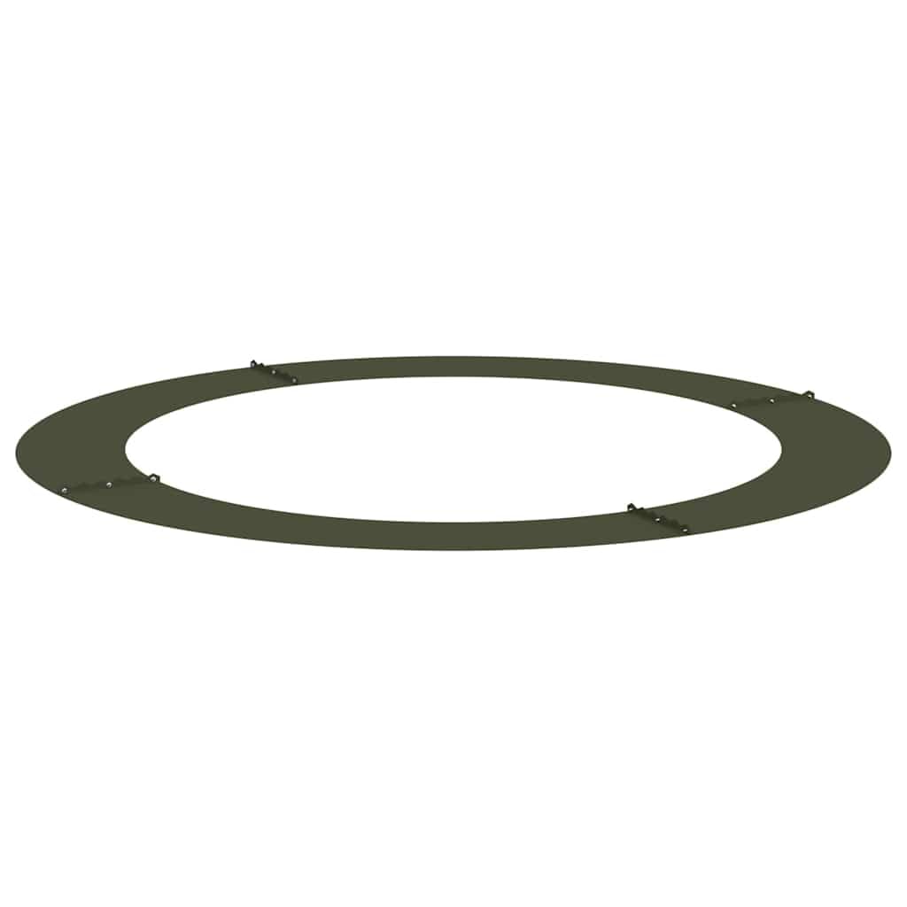 Anillo para árbol de 120 x 120 cm, de acero, color verde oliva | Resistente borde de jardín delantero y patio para delimitar árboles y plantas de forma limpia.