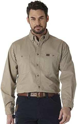 Wrangler Men's Logger Twill Long Sleeve Work Shirt Shirt (Pack of 1)