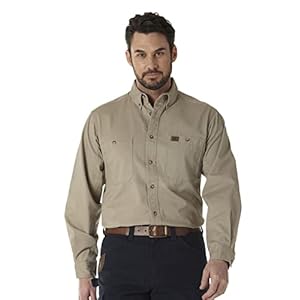 Wrangler Men’s Logger Twill Long Sleeve Workshirt Shirt