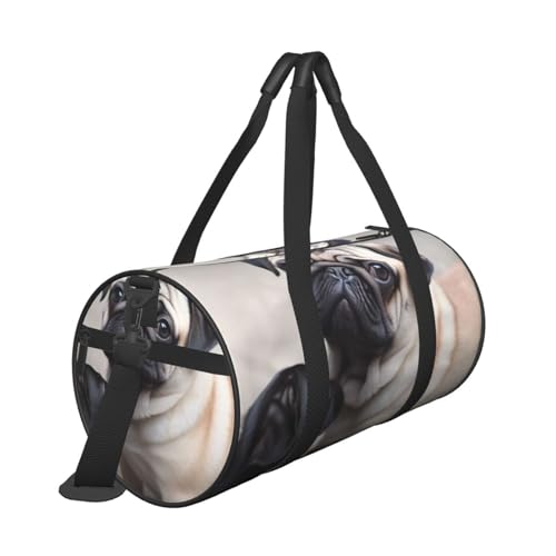 Travel Duffel Bag Sports Gym Bag With Shoes Compartment,Lightweight Overnight Weekender Bag Cute Pet Pug Yoga Gym Sports Bag For Men Women2
