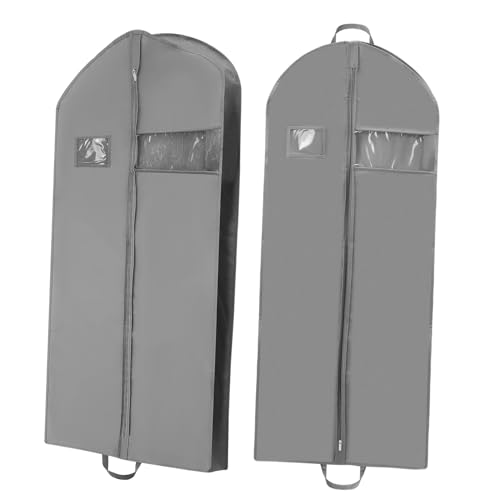 HEALLILY 2 Pcs Non-Woven Fabric Garment Bags for Hanging Clothes Dustproof Suit Cover Bags 152x60x10cm for Travel and Dance Costumes