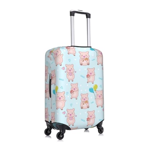 Cute Pig Balloon Flower Luggage Cover Protector Anti-Scratch Washable Fits 18-32 Inch Luggage-X-Large3