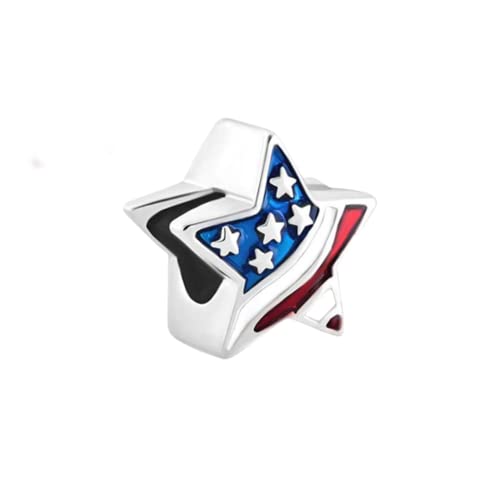 America Flag Star Charm For Bracelet
