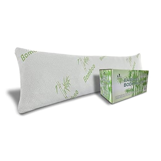 Bamboo Full Body Pillow for Adults - Cooling Shredded Memory Foam Long Pillow for Sleeping, Removable and Washable Hypoallergenic Bamboo Pillow Cover