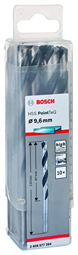 Bosch Professional 10x forets hélicoïdaux HSS PointTeQ (pour métal, 9,6 x 87 x 133 mm, accessoires pour perceuses-visseuses)