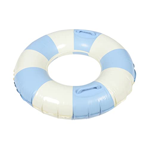 INOOMP Pool Accessory Adult Swimming Circle Handles Inflatable Swim Ring Striped for Summer Fun