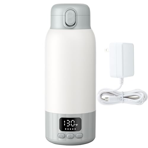 Image of 17oz Portable Bottle Warmer for Travel, Milk Warmer, Portable Water Warmer for Breastmilk & Formula, Bottle Warmer On The Go, Fast and Even Heating, Leakproof, with Adapter