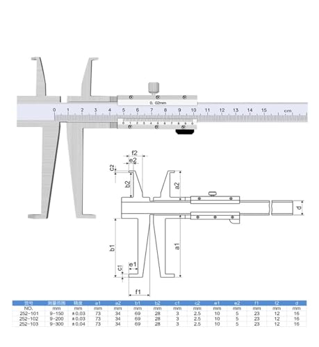 Calibrador Vernier de Acero Inoxidable 9-150mm miniatura 3