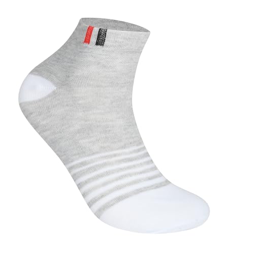 SJeware Polyester 5 Pairs Stripped Ankle Length Socks for Men & Women, Multicolor, Pack of 5, Free Size