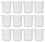 1000ml Plastic Beaker; 20ml Graduations, Premium Polypropylene; Pack of 12