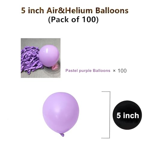 Image of 5 inch Pastel Purple Party Balloons, 100 pcs Mini Macaron Purple Latex Balloons for Birthday Wedding Baby Shower Decorations(Pastel Purple)