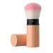 Aguder Retractable Kabuki Brush with Soft Synthetic Fiber Bristles, Pink