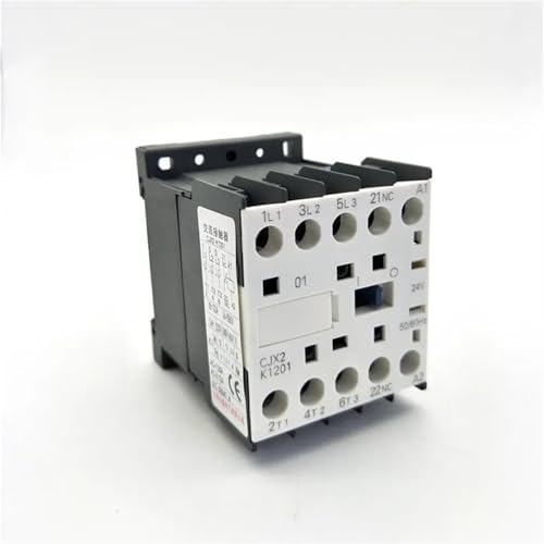 Contacteur tripolaire 12A avec bobine 24V et 1NC pour fixation sur rail DIN 35 mm