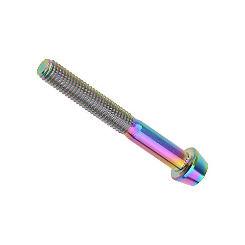 Image of Titanium Ti Bolt M5x9 16 18 20 25 30 35 40 45 50 55 60mm Tapered Head Screws Pack of 4 (M5x40mm, Ranibow)