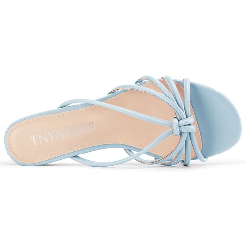 Image of TNYNFBEB Womens Sandals Mules Low Kitten Heel Open Toe Shoes Slip-on Slingback Prom Party Dress Summer 1.4 Inches Heels