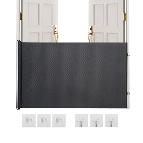 Cat Gate – Barrera de seguridad extensible sin taladros – Reja de red para perros, recinto para mascotas, para escaleras, pasillos, puertas, garajes, apartamentos, cocina, dormitorio, sala de estar