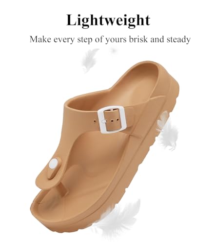 Image of Haifago Women's Platform Sandals with Arch Support, Summer Beach Slides Adjustable Buckle Comfortable Lightweight EVA Slip on Slide
