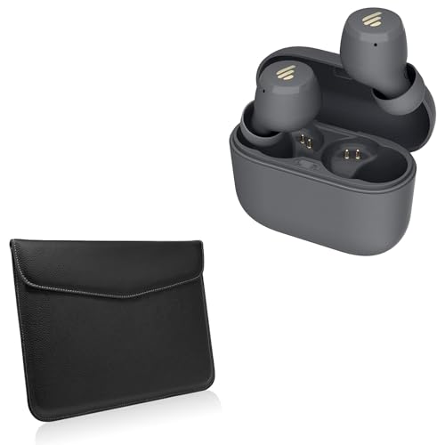 BoxWave Case Compatible with Edifier X3 - Executive Leather Pouch, Slim Leather Sleeve Cover with Soft Lining - Jet Black