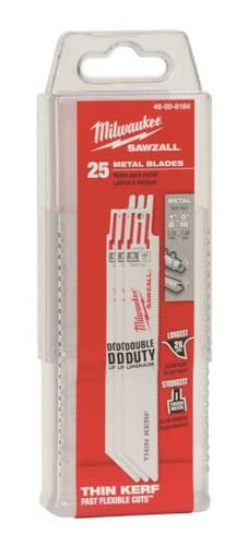 Milwaukee 48-00-8184 6 in. 18 Teeth per in. Medium Metal Cutting SAWZALL Reciprocating Saw Blades - Pack of 25