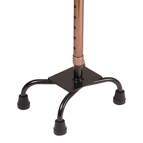 Dmi Adjustable Walking Cane With Small Quad Base For Men And Women - 4 Slip Resistant Feet For Stability, Soft Foam Handle, Lightweight #TOP2